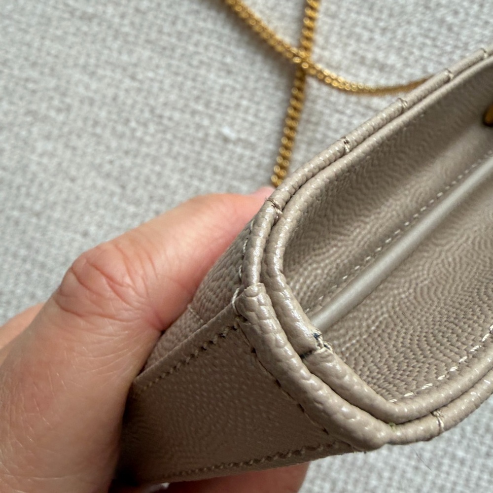 Saint Laurent Beige Quilted YSL Chain Crossbody Bag - Picture 4 of 11